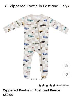 Kyte Baby Zipper Footed One-Piece Pajamas